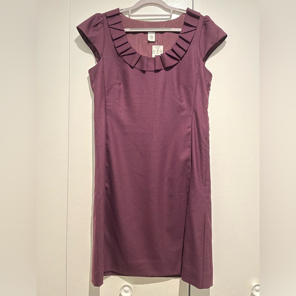 J. Crew Factory Wool Shift Dress Plum color, NWT, size 8